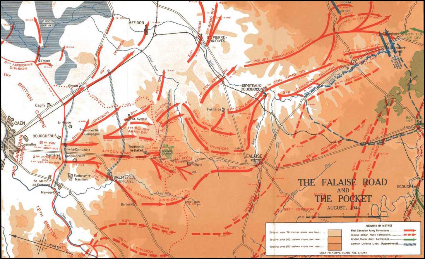 A colour map showing the infamous Falaise Gap.
